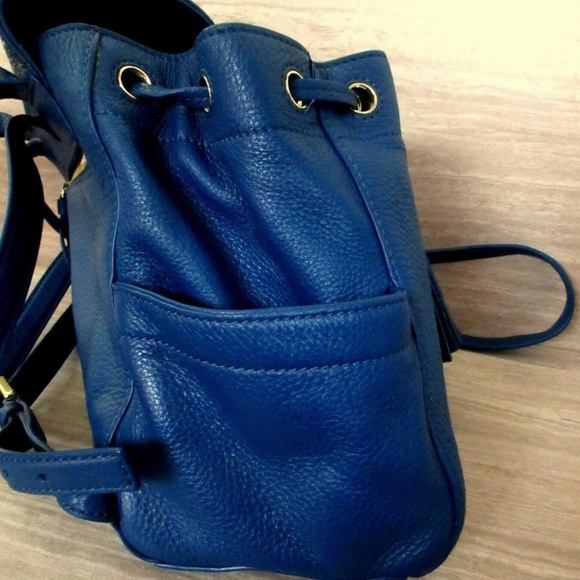 TORY BURCH Thea Mini Leather Backpack Navy Blue - Picture 5 of 7